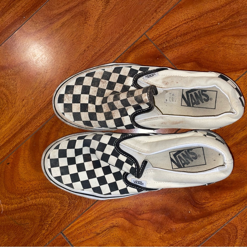 Vans Black and White Checkerboard Slip-Ons